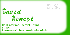 david wenczl business card