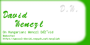 david wenczl business card